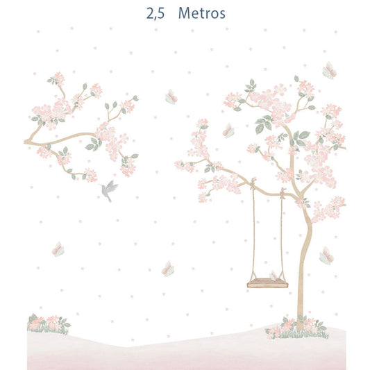 Papel de Parede Infantil Jardim Liv Lado Direito - Mural