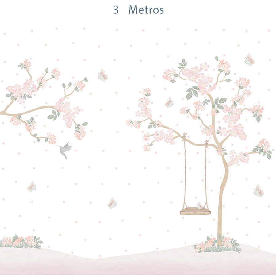 Papel de Parede Infantil Jardim Liv Lado Direito - Mural