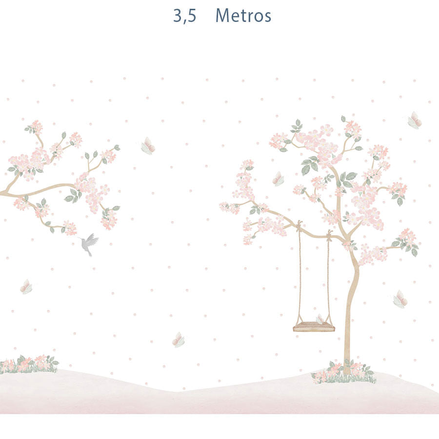 Papel de Parede Infantil Jardim Liv Lado Direito - Mural