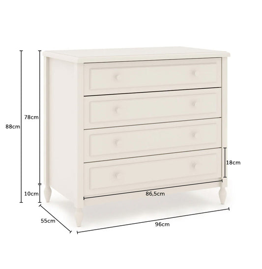 Cômoda de Bebê La Vie Areia 4 Gavetas