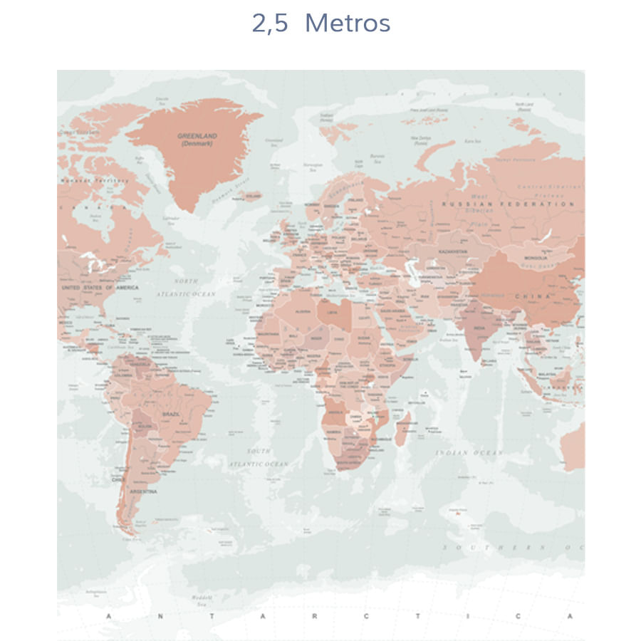 Papel de Parede Infantil Mapa Mundi Geopolítico Verde Malva - Mural