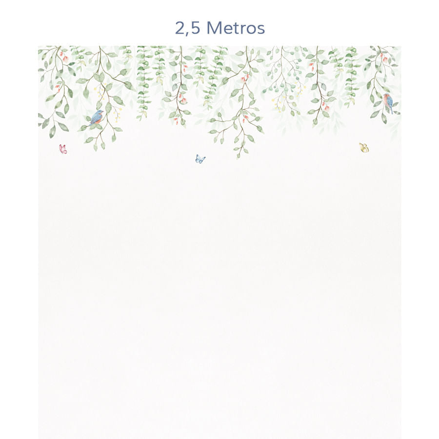 Papel de Parede Infantil Jardim Borboletas Suspenso - Mural