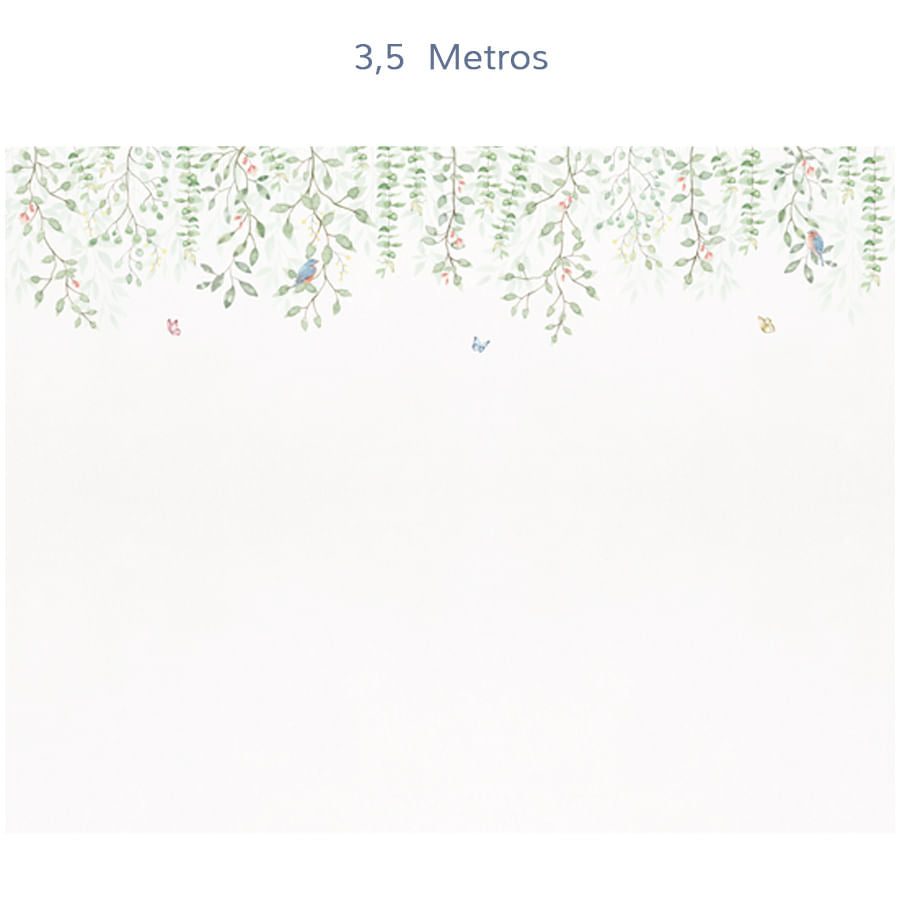 Papel de Parede Infantil Jardim Borboletas Suspenso - Mural