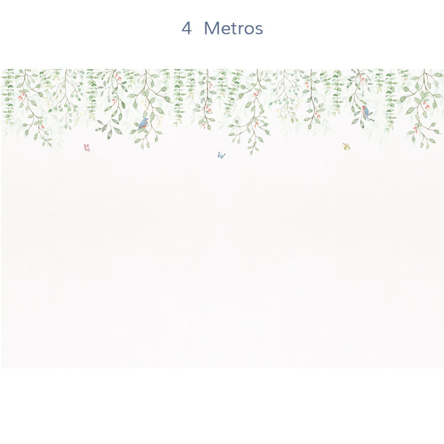 Papel de Parede Infantil Jardim Borboletas Suspenso - Mural