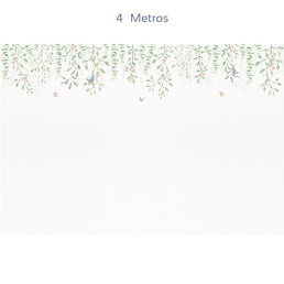 Papel de Parede Infantil Jardim Borboletas Suspenso - Mural