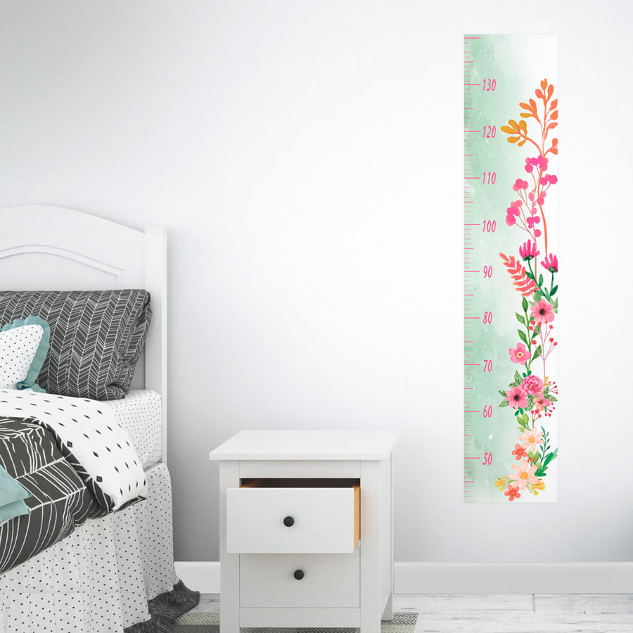 Régua de Crescimento Adesivo Floral Candy