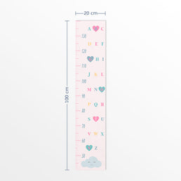 Régua de Crescimento Adesivo Alfabeto Nuvem