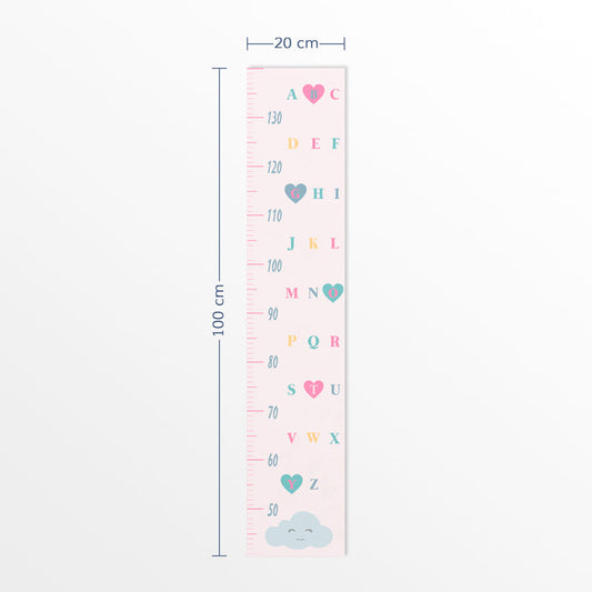 Régua de Crescimento Adesivo Alfabeto Nuvem