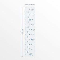 Régua de Crescimento Adesivo Alfabeto Estrela Azul Claro