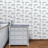 Papel de Parede Infantil Toile de Jouy Azul Polo