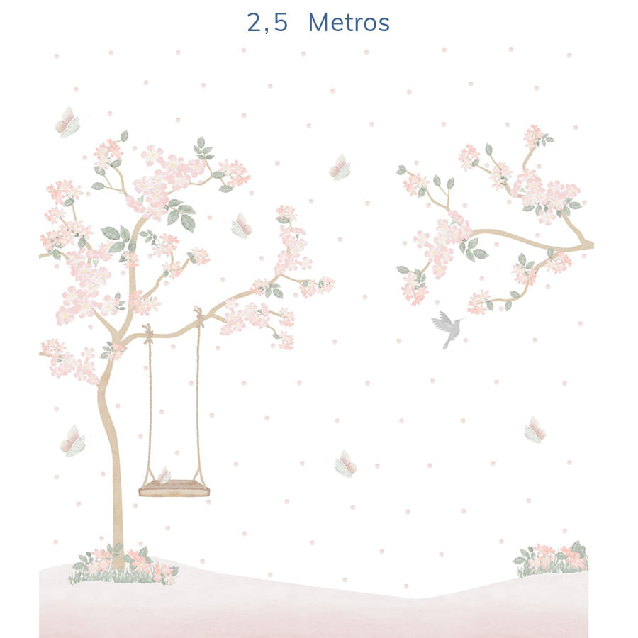 Papel de Parede Infantil Jardim Liv Lado Esquerdo - Mural