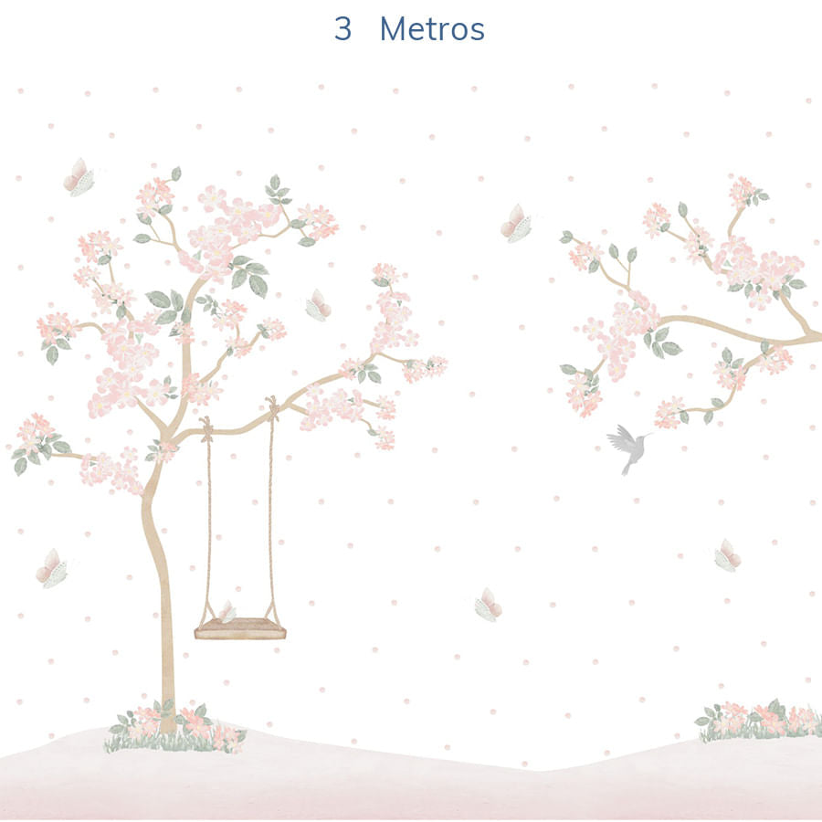 Papel de Parede Infantil Jardim Liv Lado Esquerdo - Mural