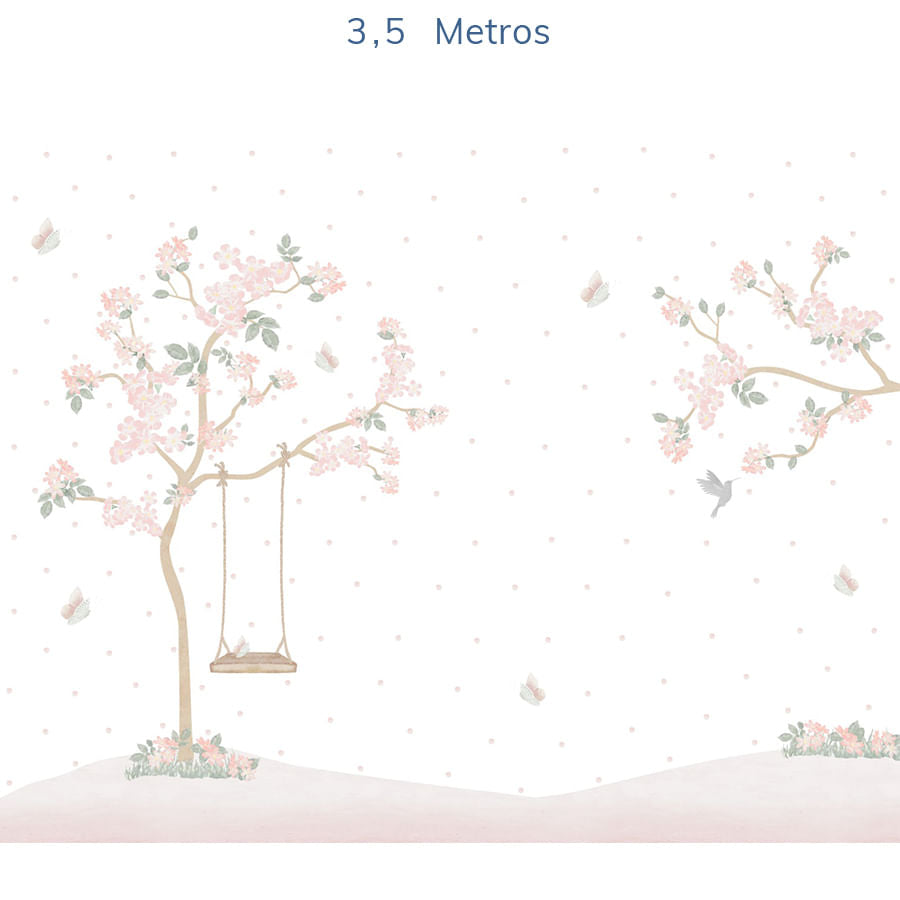 Papel de Parede Infantil Jardim Liv Lado Esquerdo - Mural