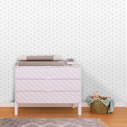 Papel de Parede Infantil Polígono com Pontos Cinza