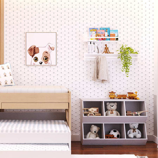 Papel de Parede Infantil Polígono com Pontos Preto