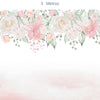 Papel de Parede Infantil Jardim com Rosas Aquarela Rosa - Mural