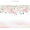 Papel de Parede Infantil Jardim com Rosas Aquarela Rosa - Mural