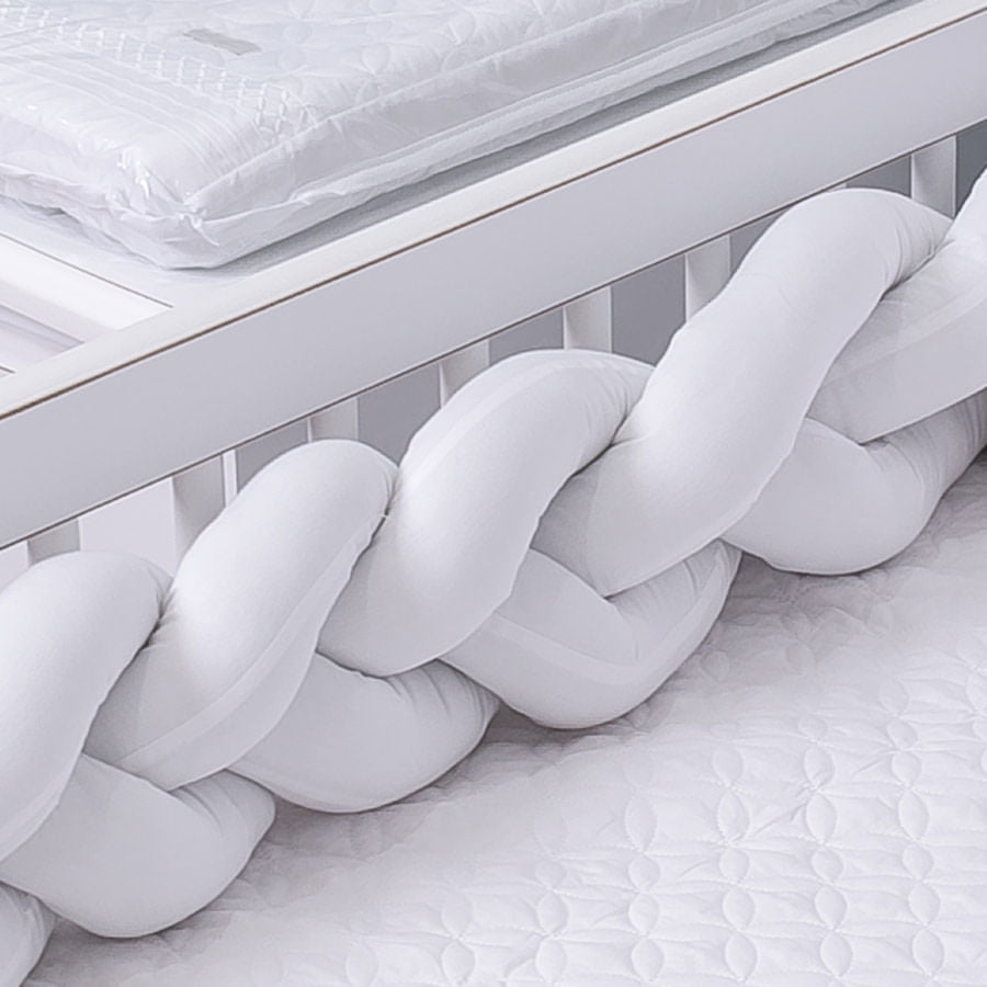 Kit Berço Atenas com Trança - 4 Peças Branco