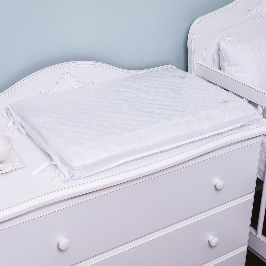 Kit Berço Atenas com Trança - 4 Peças Branco