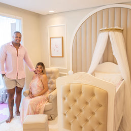 Berço Nóbile Branco com Capitonê Bege