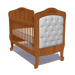 Berço Nóbile Madeira com Capitonê Bege