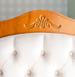 Berço Nóbile Madeira com Capitonê Bege