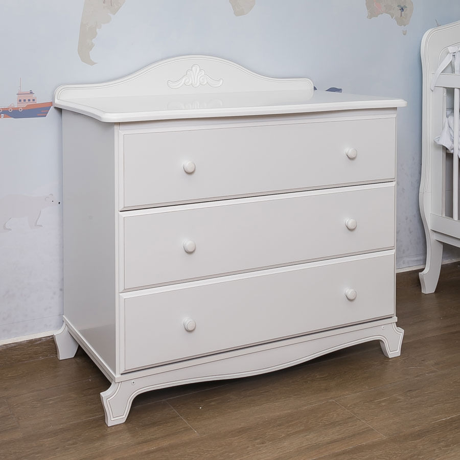 Cômoda Nóbile Branco Provençal 3 Gavetas