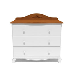 Cômoda Nóbile Branco Provençal e Madeira 3 Gavetas