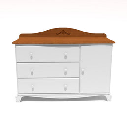 Cômoda Nóbile Branco e Madeira com Porta