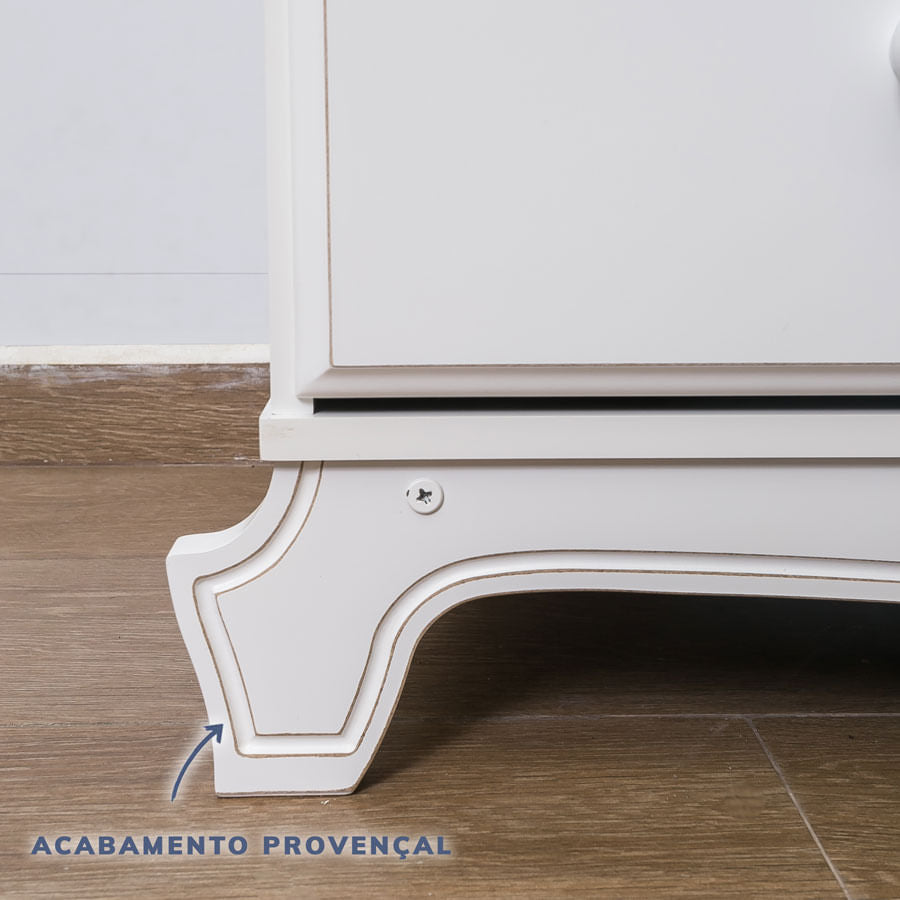 Cômoda Nóbile Branco Provençal e Madeira com Porta