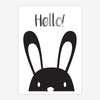 Quadro Infantil Coelho Hello Preto