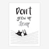 Quadro Infantil Animais Don't Grow Up Preto