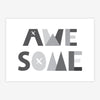 Quadro Infantil Letras Awesome Cinza