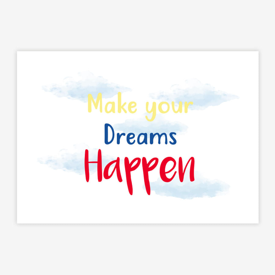 Quadro Infantil Make your Dreams Happen Vermelho