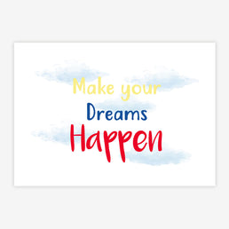 Quadro Infantil Make your Dreams Happen Vermelho