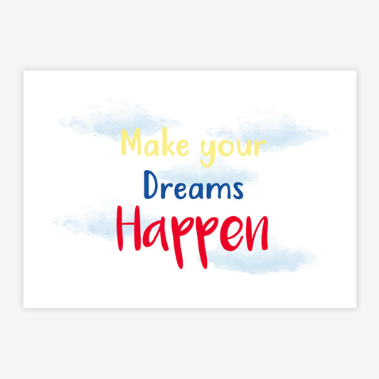 Quadro Infantil Make your Dreams Happen Vermelho