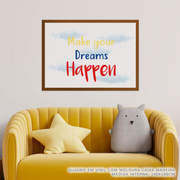 Quadro Infantil Make your Dreams Happen Vermelho