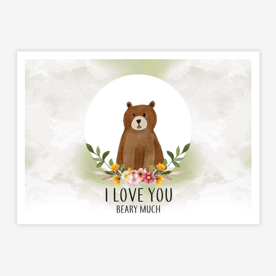 Quadro Infantil Urso Beary Much Verde