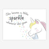 Quadro Infantil Unicórnio Sparkle Rosa