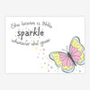 Quadro Infantil Borboleta Sparkle Rosa