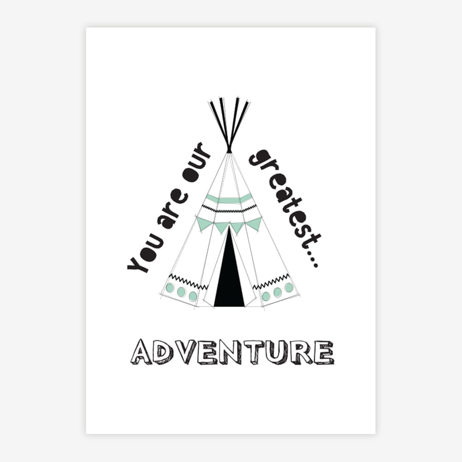 Quadro Infantil Tenda My Adventure Verde