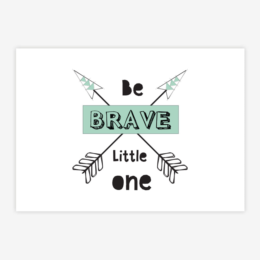Quadro Infantil Setas Be Brave Verde