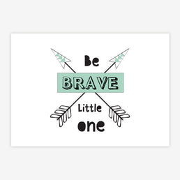 Quadro Infantil Setas Be Brave Verde