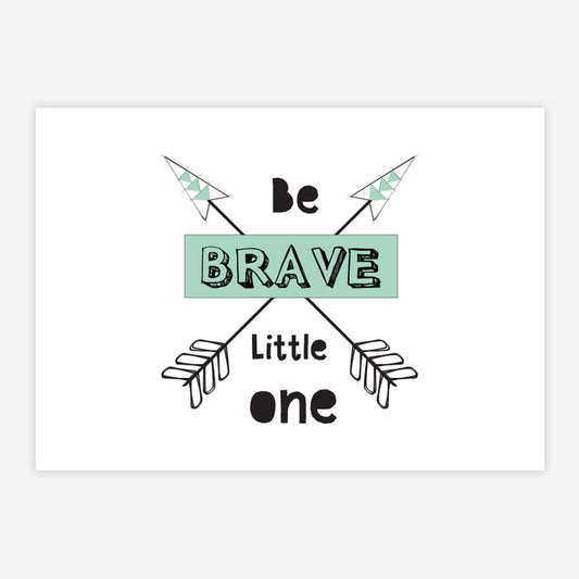 Quadro Infantil Setas Be Brave Verde