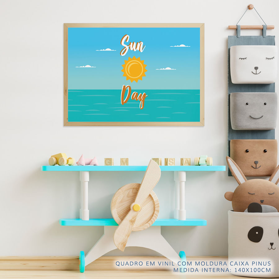 Quadro Infantil Sun Day Laranja