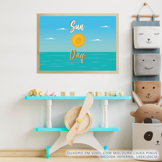 Quadro Infantil Sun Day Laranja