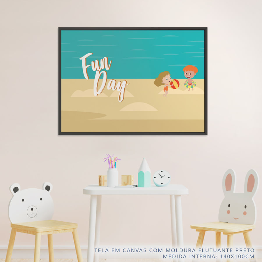 Quadro Infantil Fun Day Laranja