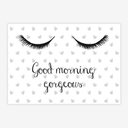 Quadro Infantil Good Morning Gorgeous Cinza