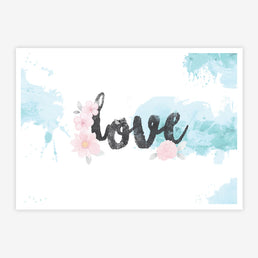 Quadro Infantil Aquarela Love Tifany Horizontal