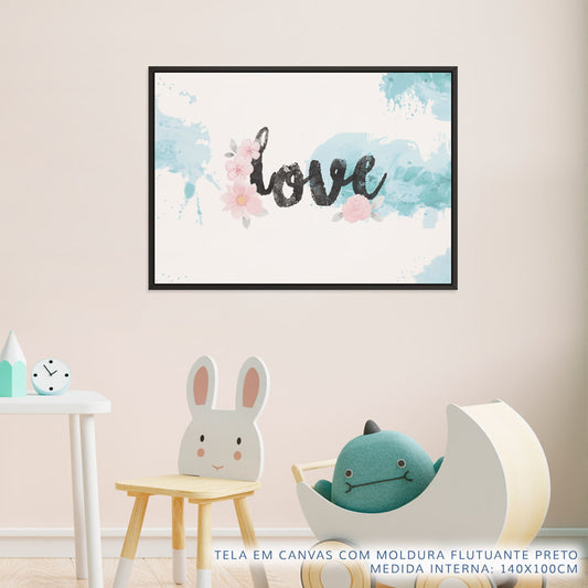 Quadro Infantil Aquarela Love Tifany Horizontal
